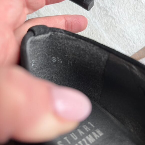 ** STUART WEITZMAN BLACK SUEDE BOOTIE Platform SLIM HEEL size 8.5 - Picture 10 of 10